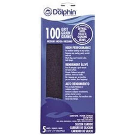 Linzer Blue Dolphin Silicon Carbide Drywall Sheets, 4.18 x 11 in., 100 Grit, 5PK 1030924